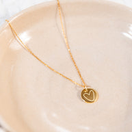 Herz - Halskette Gold mit Karte