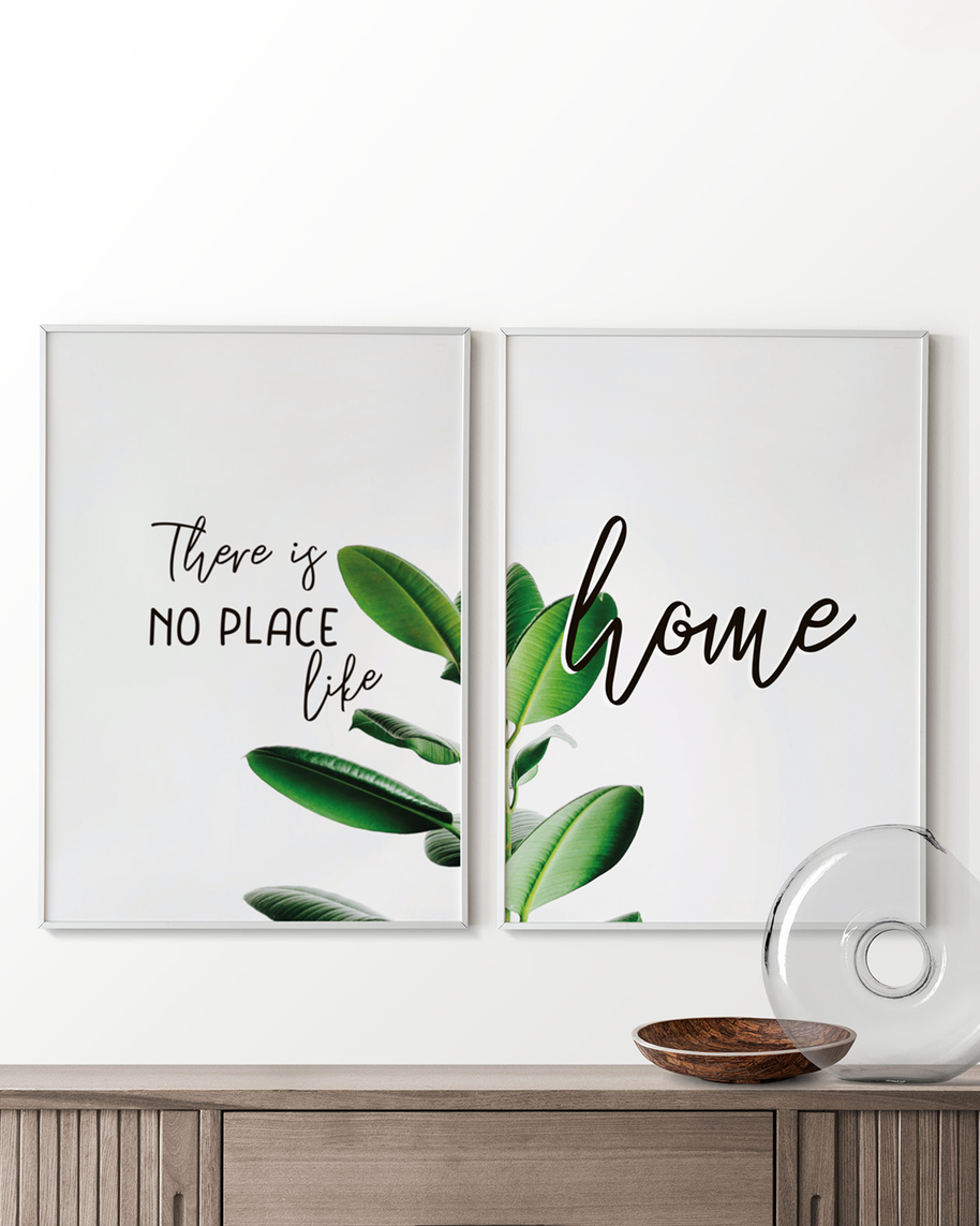 Poster Set No Place Like Home Pflanzen Aufdruck