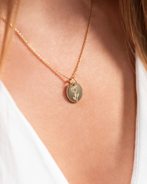 Blumen - Halskette Gold mit Karte Halskette Visual Statements®
