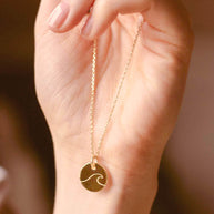 Wellen - Halskette Gold mit Karte