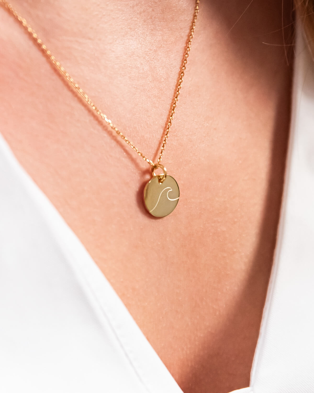 Wellen - Halskette Gold mit Karte Halskette Visual Statements®