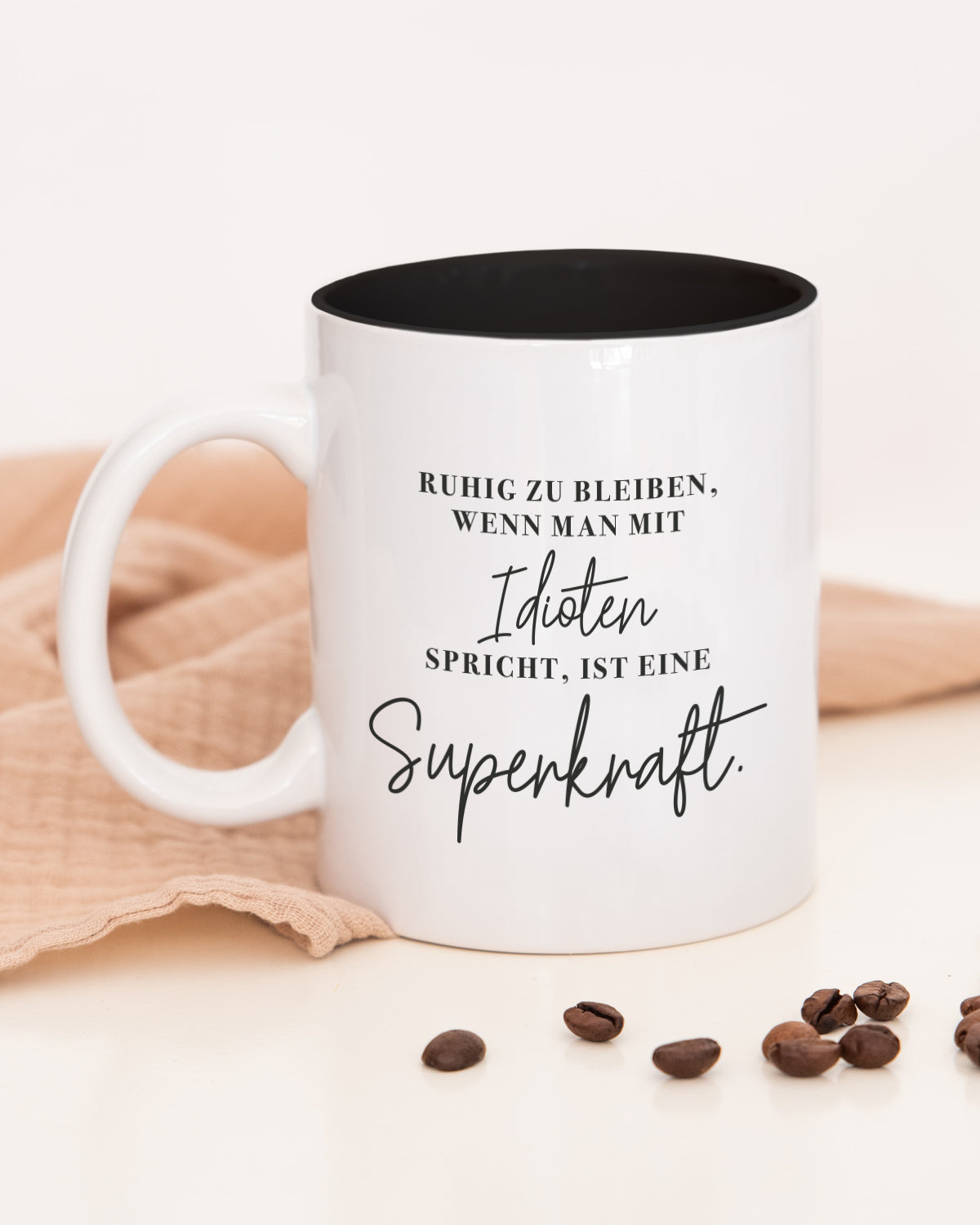 Superkraft - Tasse Schwarz Tasse Visual Statements®