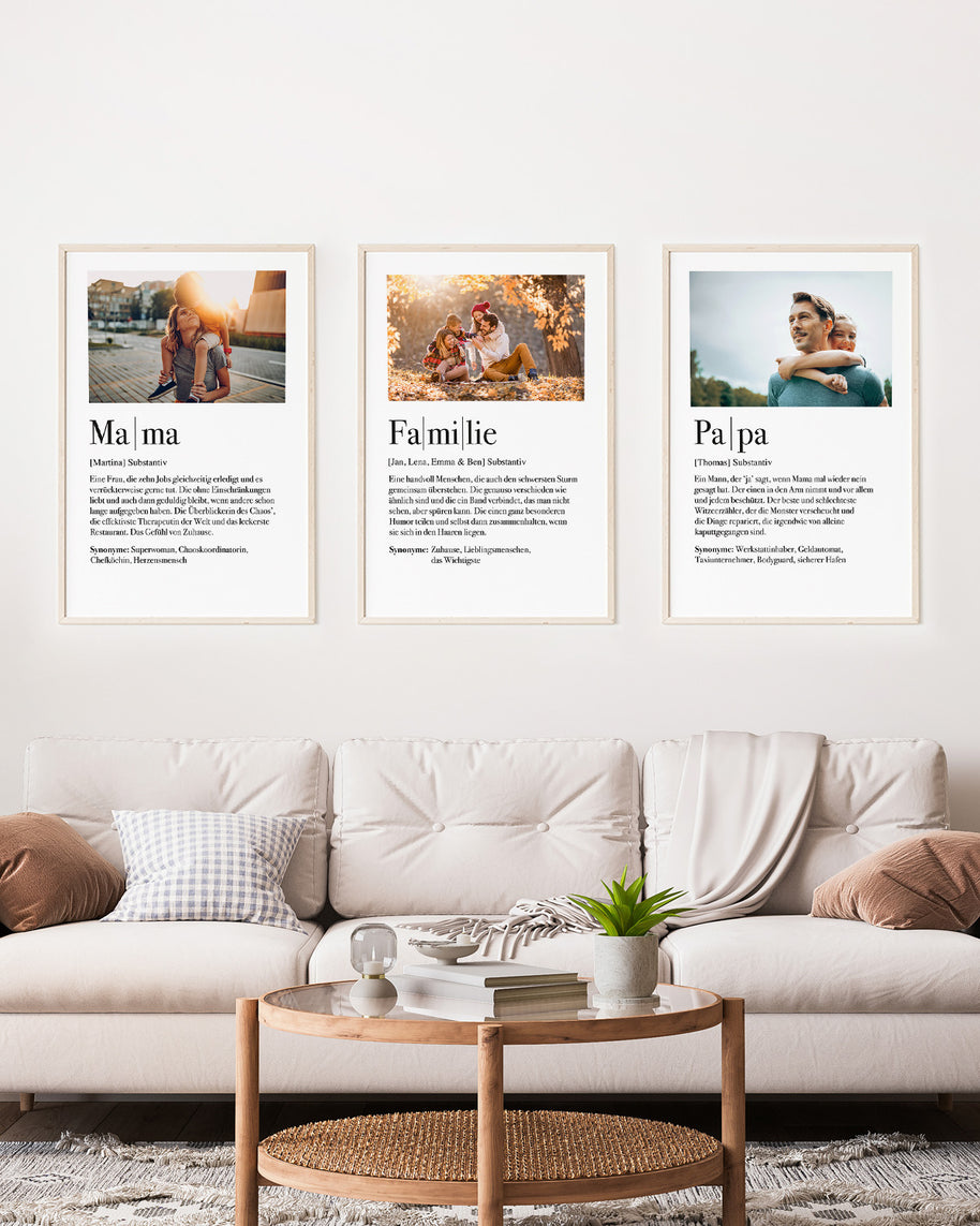 Definition Familie - Foto-Poster