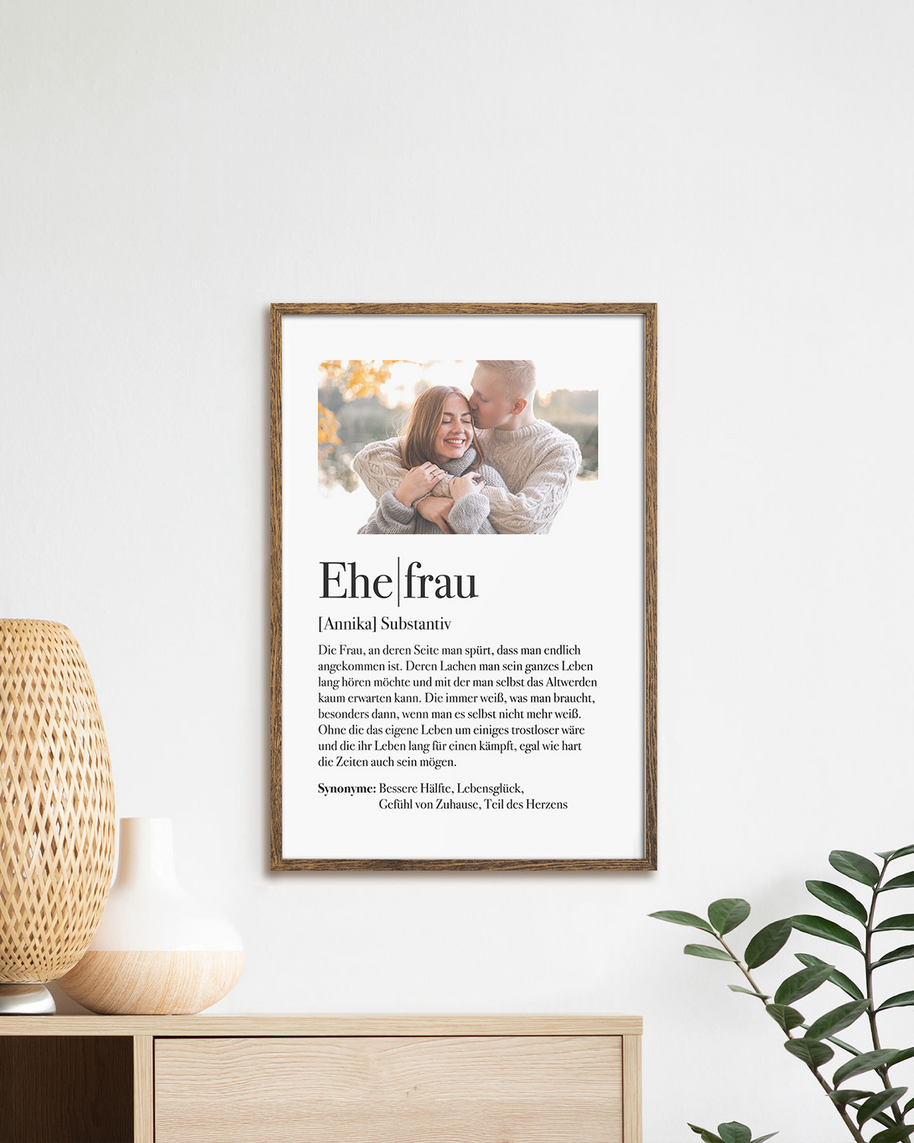 Fotoposter Ehefrau Definition Personalisierbar