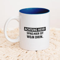 Achtung heiß - Tasse Dunkelblau Tasse wrdprn®