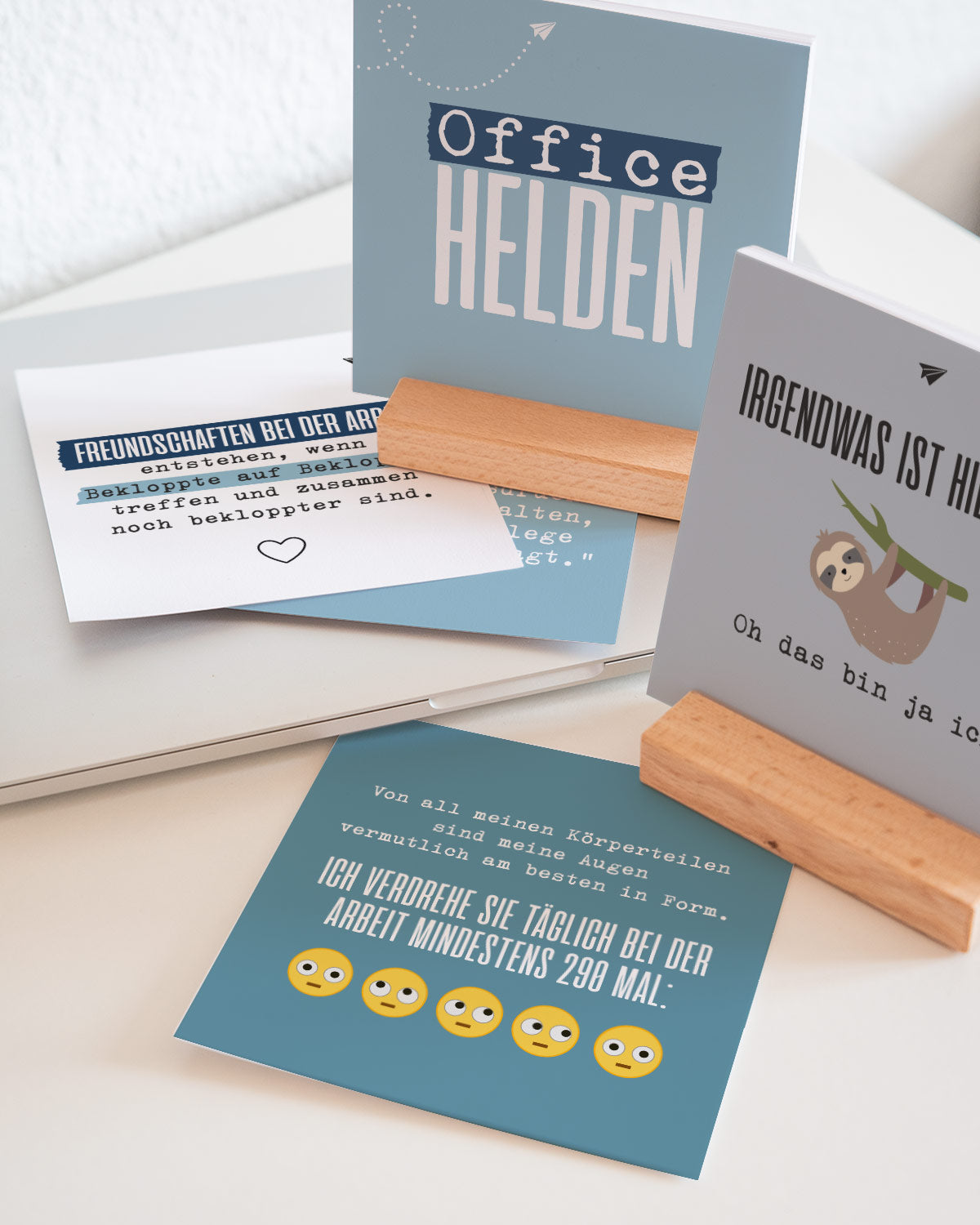 Die Office Helden - Karten im Holzaufsteller Karten im Holzaufsteller Lieblingskollegen®