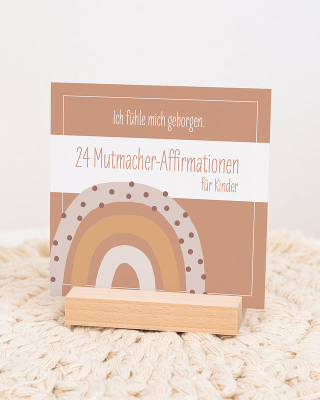 Affirmationskarten für Kinder - Karten im Holzaufsteller