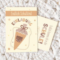 Endlich Schulkind - Einladungskarte zum Schulanfang