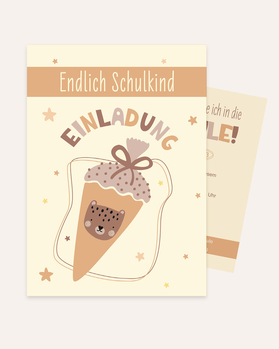 Endlich Schulkind - Einladungskarte zum Schulanfang