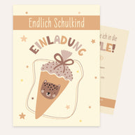 Endlich Schulkind - Einladungskarte zum Schulanfang