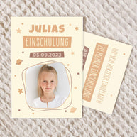 Einladungskarte zur Einschulung mit Foto
