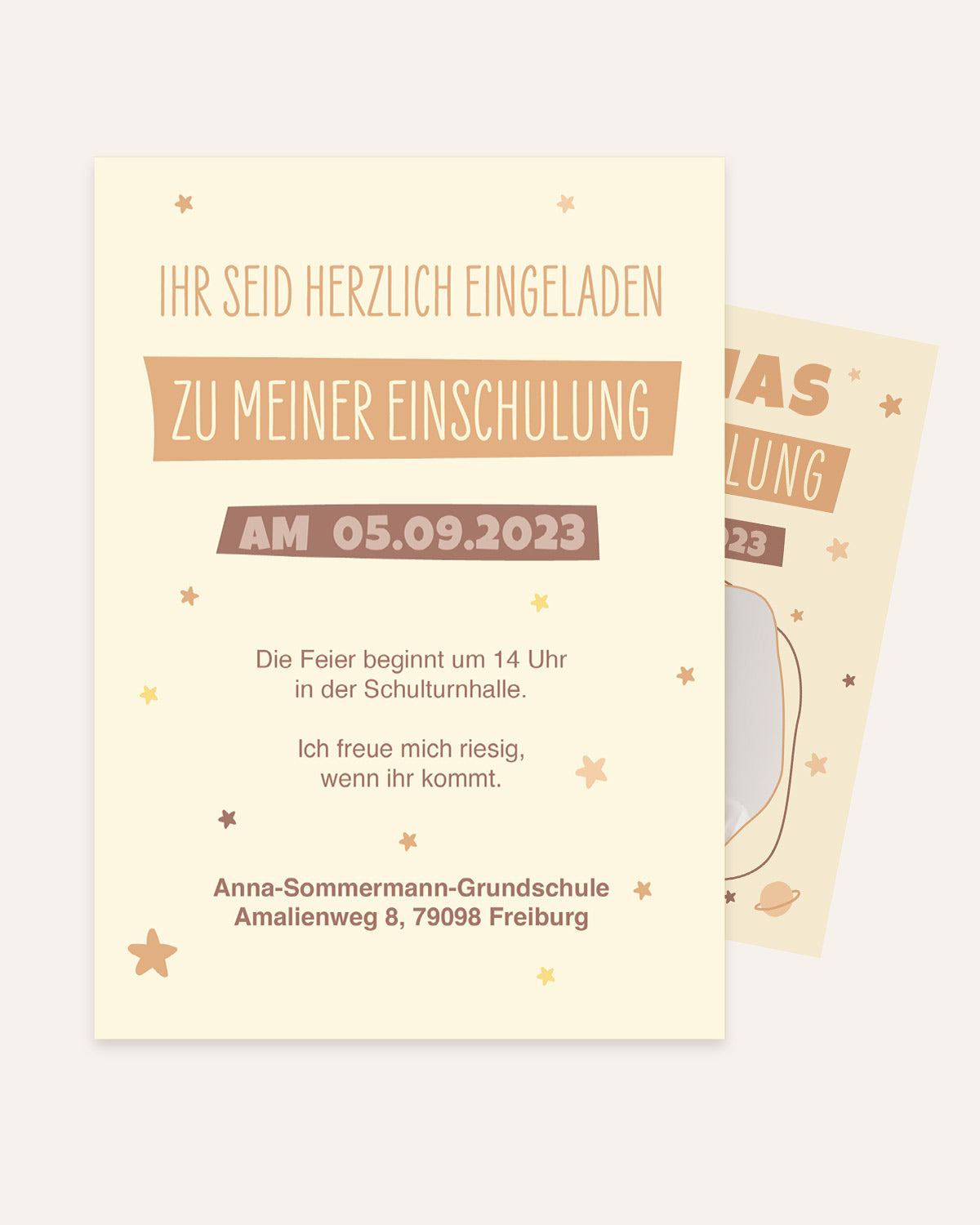 Einladungskarte zur Einschulung mit Foto Postkarte Lieblingsmensch®