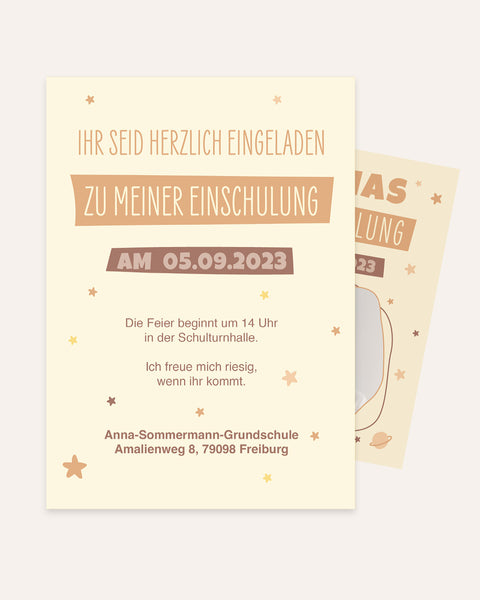 Einladungskarte zur Einschulung mit Foto Postkarte Lieblingsmensch®