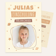 Einladungskarte zur Einschulung mit Foto