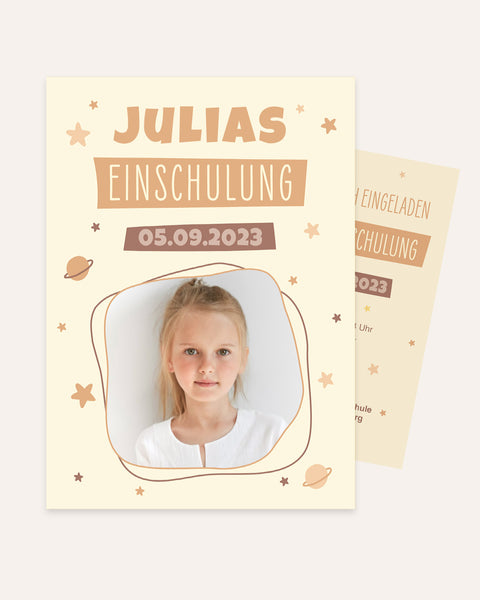 Einladungskarte zur Einschulung mit Foto Postkarte Lieblingsmensch®