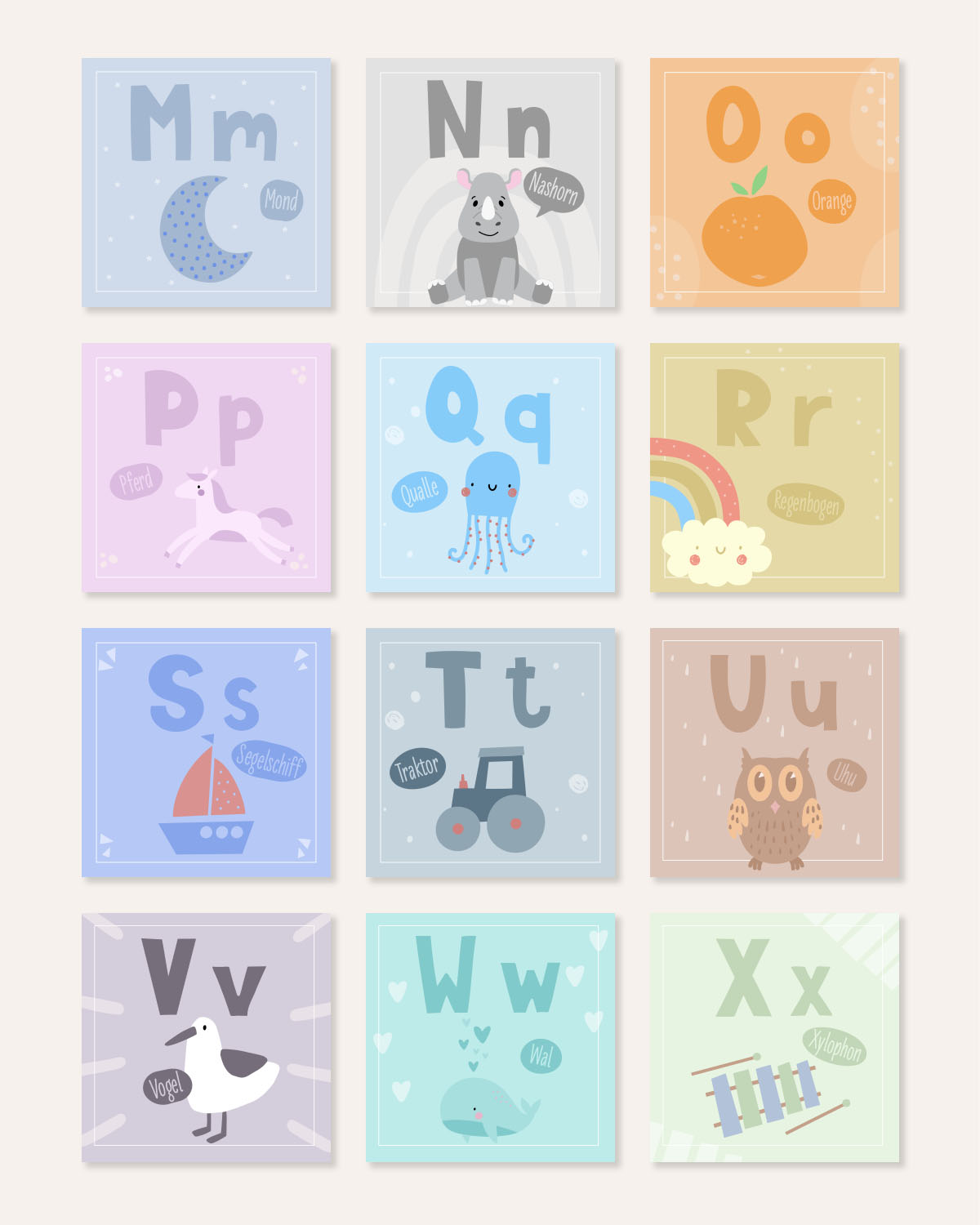 Alphabet - Buchstabenkarten im Holzaufsteller Karten im Holzaufsteller Lieblingsmensch®