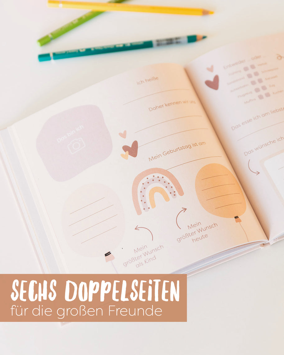 Kindergarten Freundebuch Bunt Geschenk Kinder 