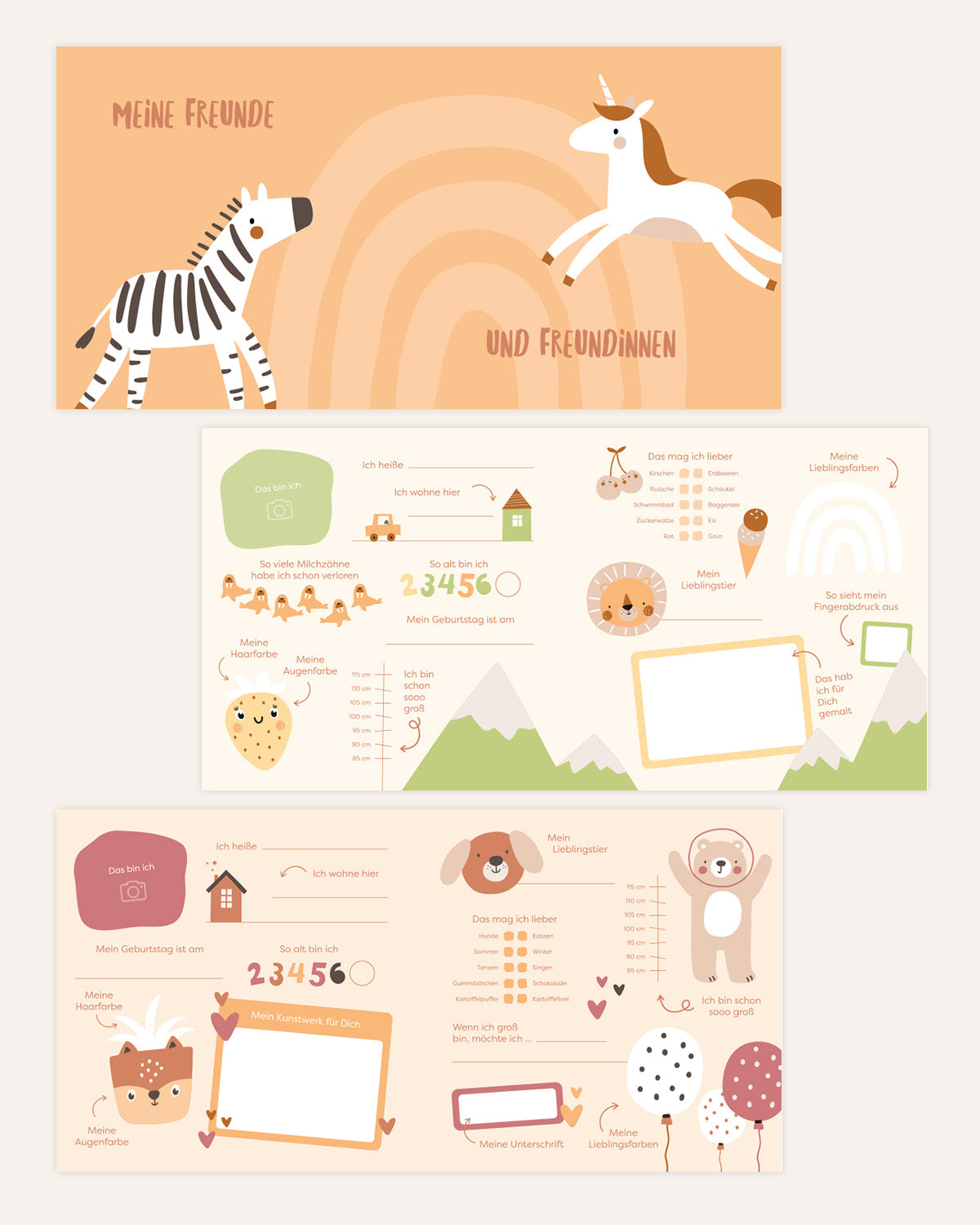 Freundebuch - Kindergarten | Bunt mit Foto Planer & Bücher Lieblingsmensch®