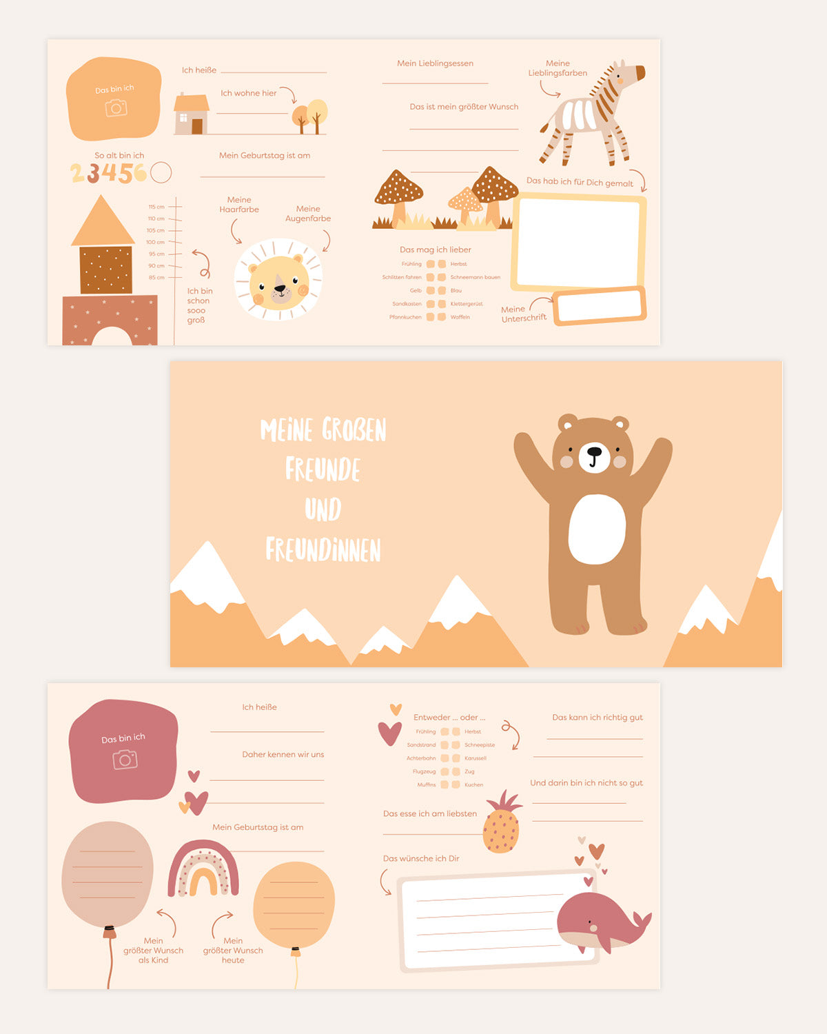 Freundebuch - Kindergarten | Bunt mit Foto Planer & Bücher Lieblingsmensch®