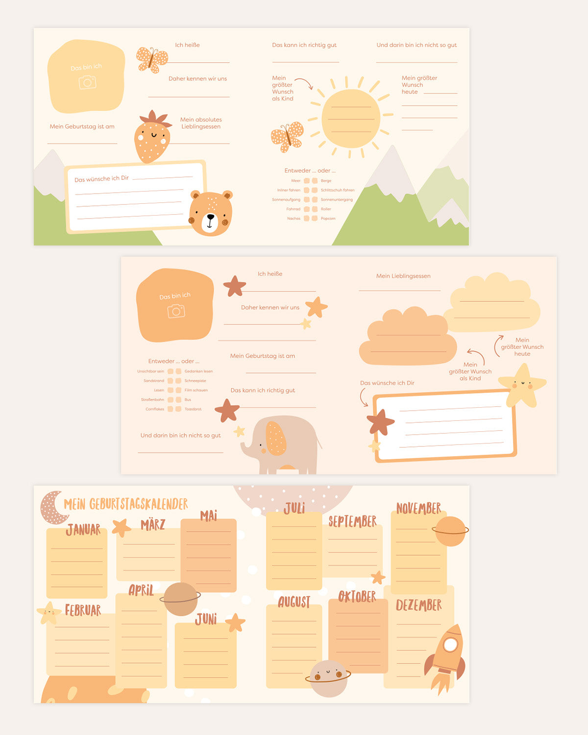 Freundebuch - Kindergarten | Bunt mit Foto Planer & Bücher Lieblingsmensch®