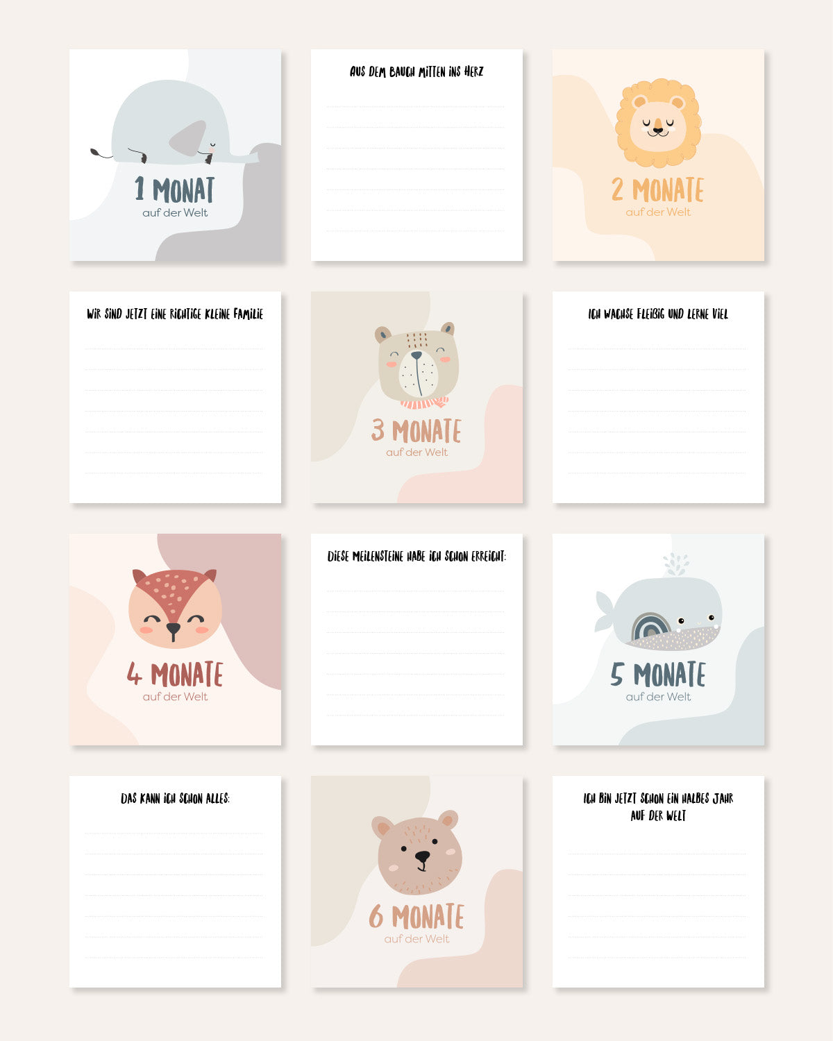 Erstes Jahr - Meilensteinkarten Karten im Holzaufsteller Lieblingsmensch®