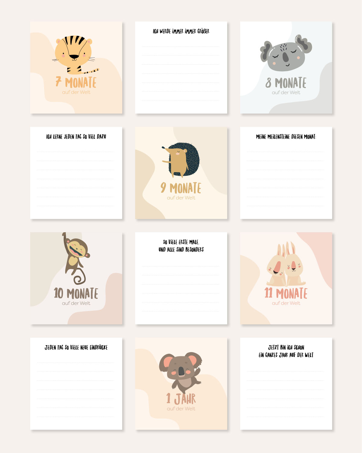 Erstes Jahr - Meilensteinkarten Karten im Holzaufsteller Lieblingsmensch®