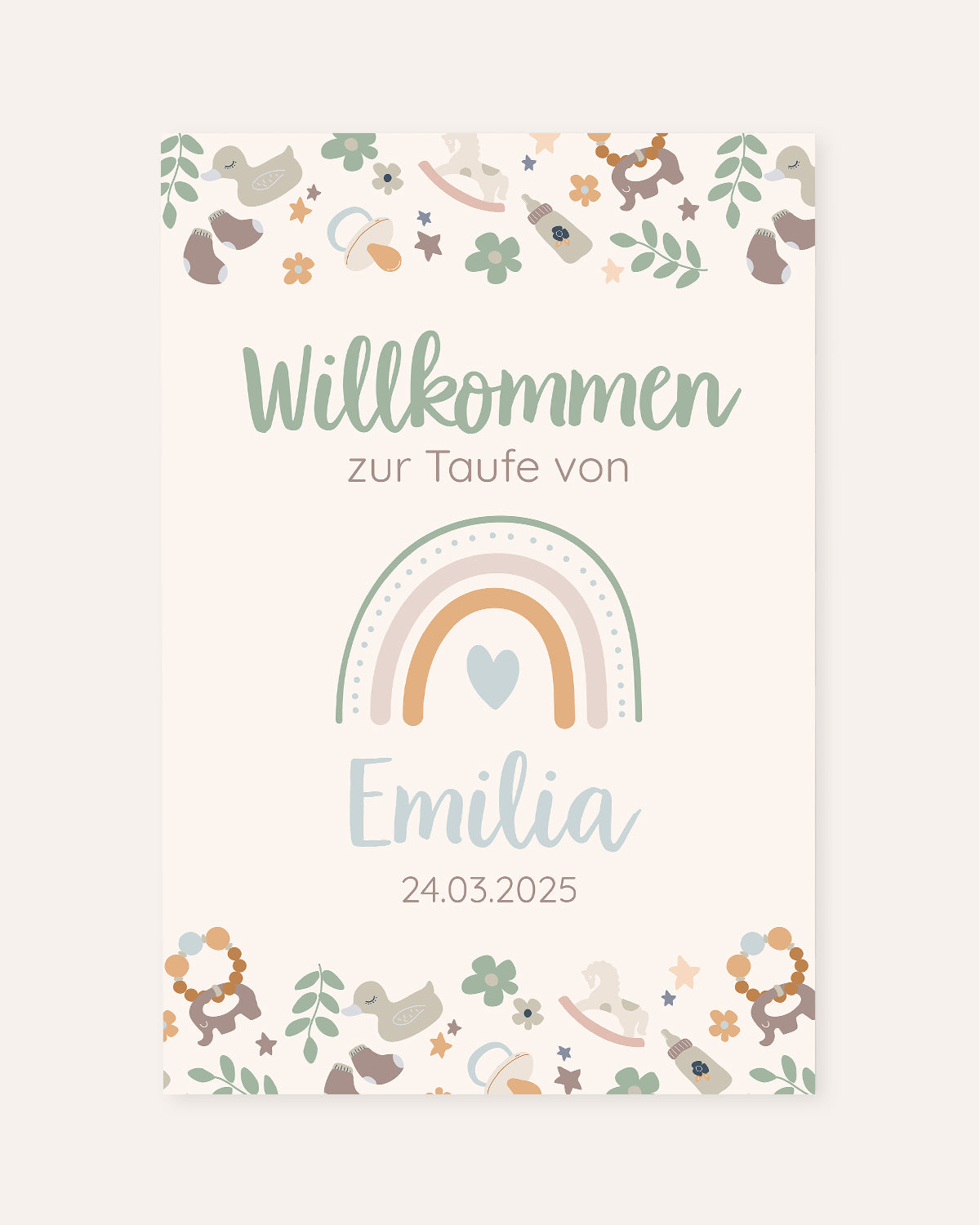 Boho - Willkommensposter zur Taufe Poster Lieblingsmensch®
