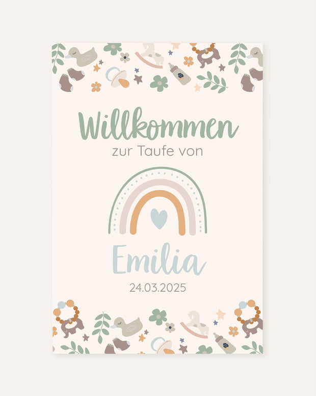 Boho - Willkommensschild zur Taufe Poster Lieblingsmensch®