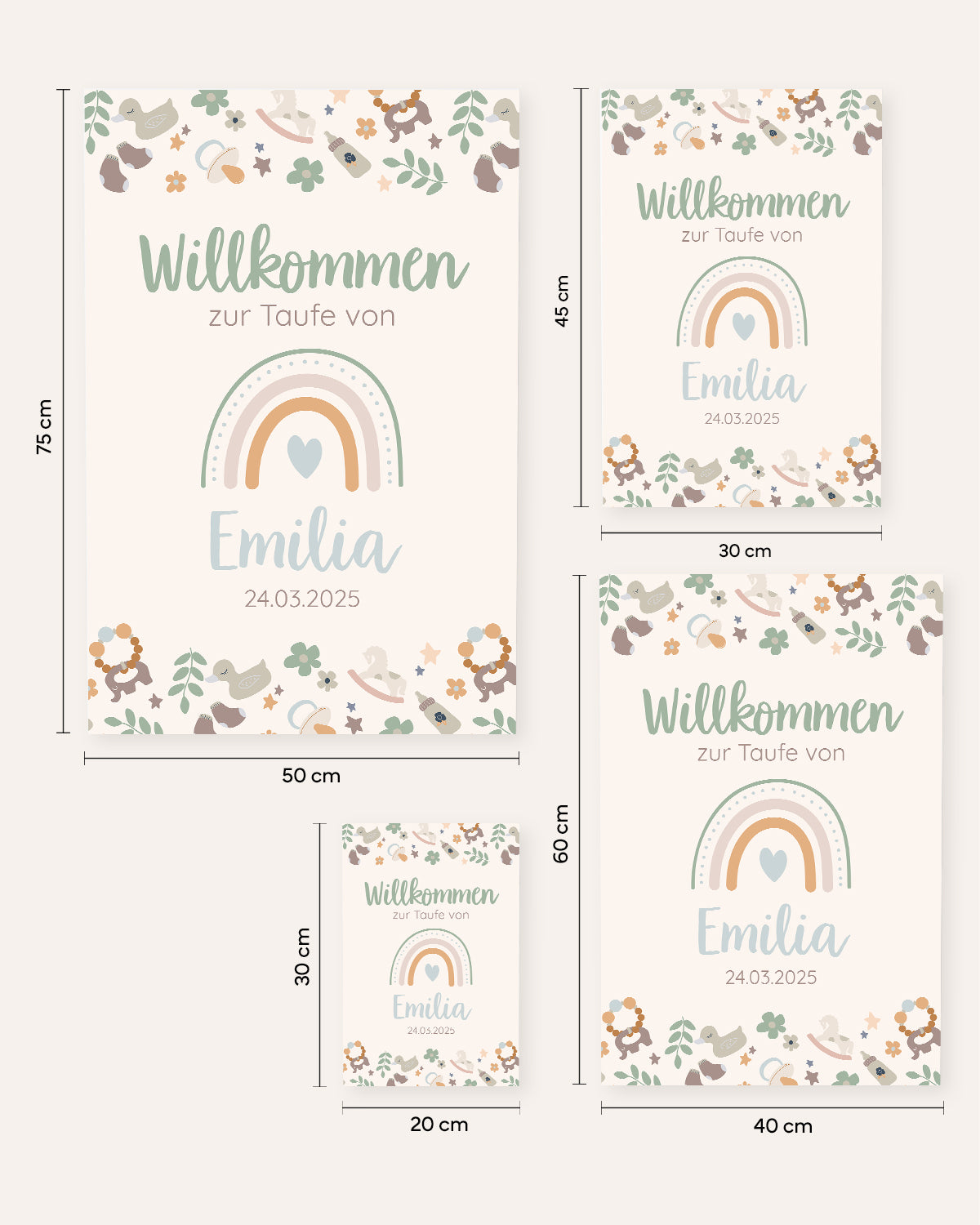 Boho - Willkommensposter zur Taufe Poster Lieblingsmensch®