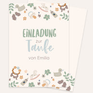 Boho - Einladungskarte zur Taufe