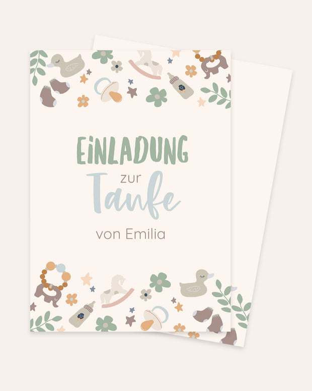 Boho - Einladungskarte zur Taufe Grußkarte Lieblingsmensch®