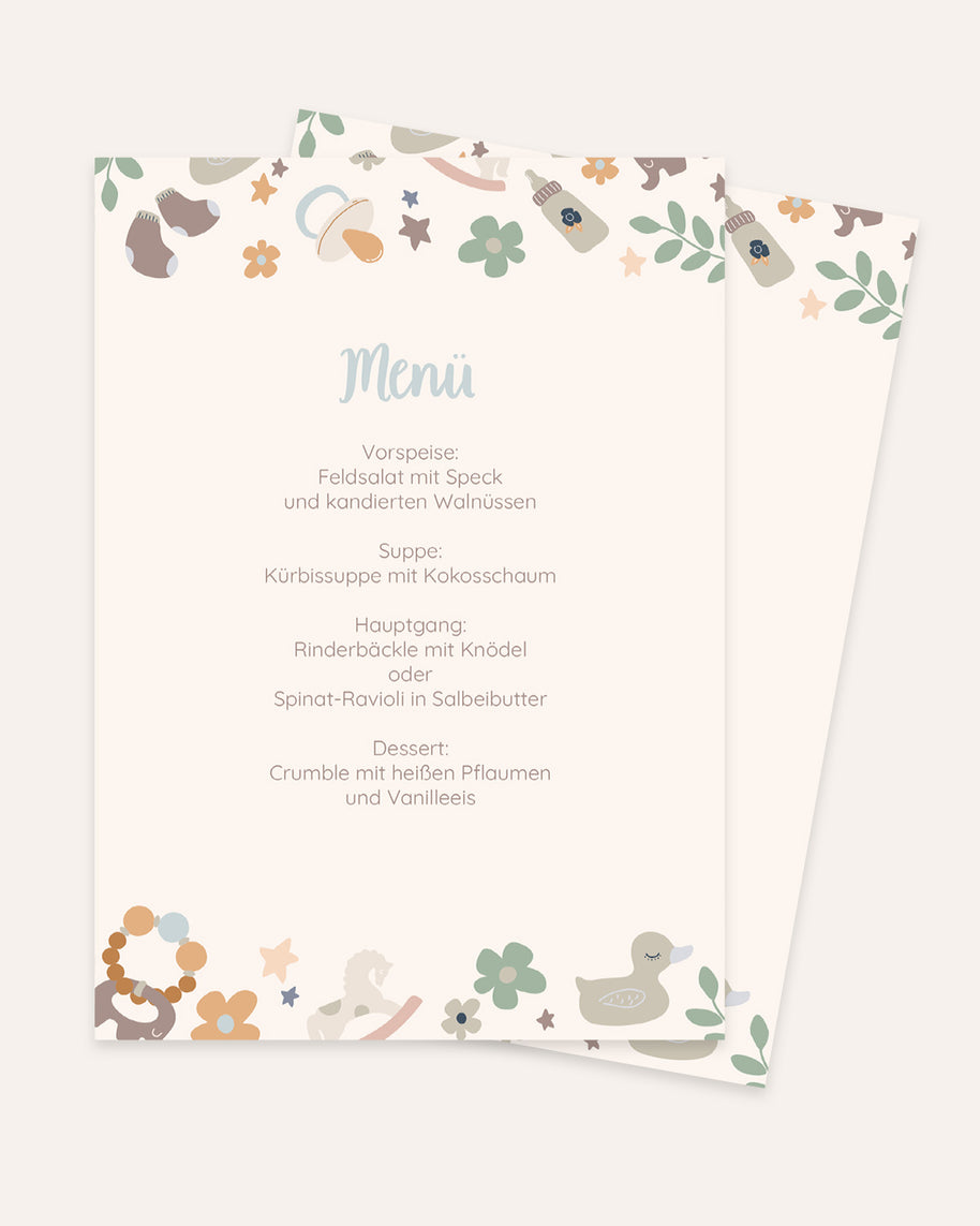 Boho - Menükarte zur Taufe Grußkarte Lieblingsmensch®