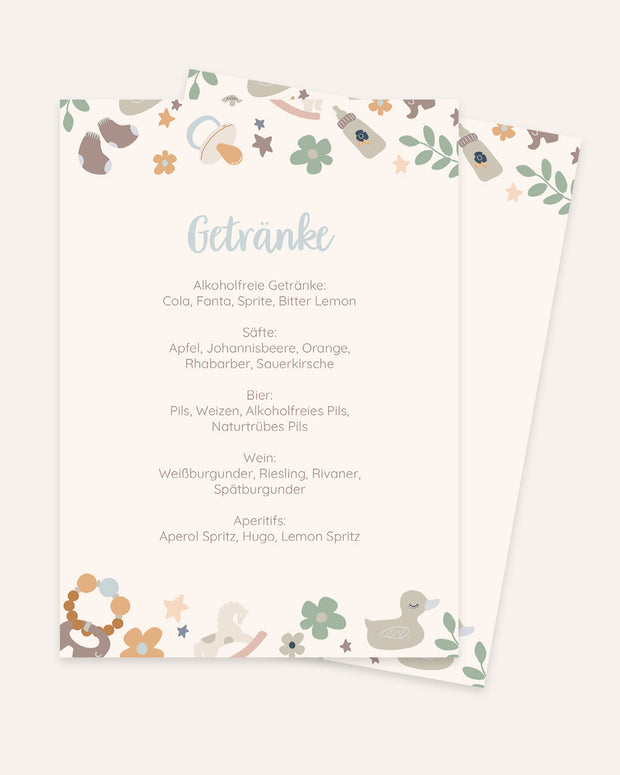 Boho - Menükarte zur Taufe Grußkarte Lieblingsmensch®