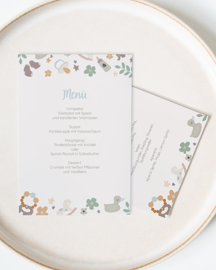Boho - Menükarte zur Taufe Grußkarte Lieblingsmensch®