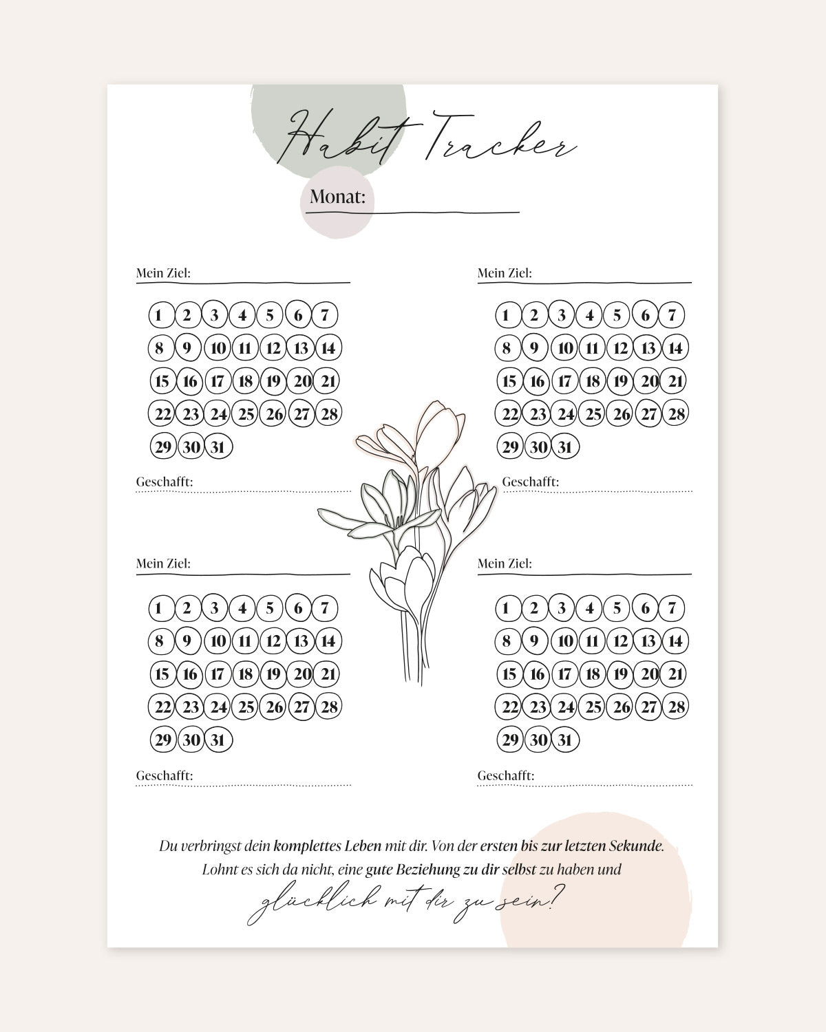 Habit Tracker Listen & Blöcke Visual Statements®