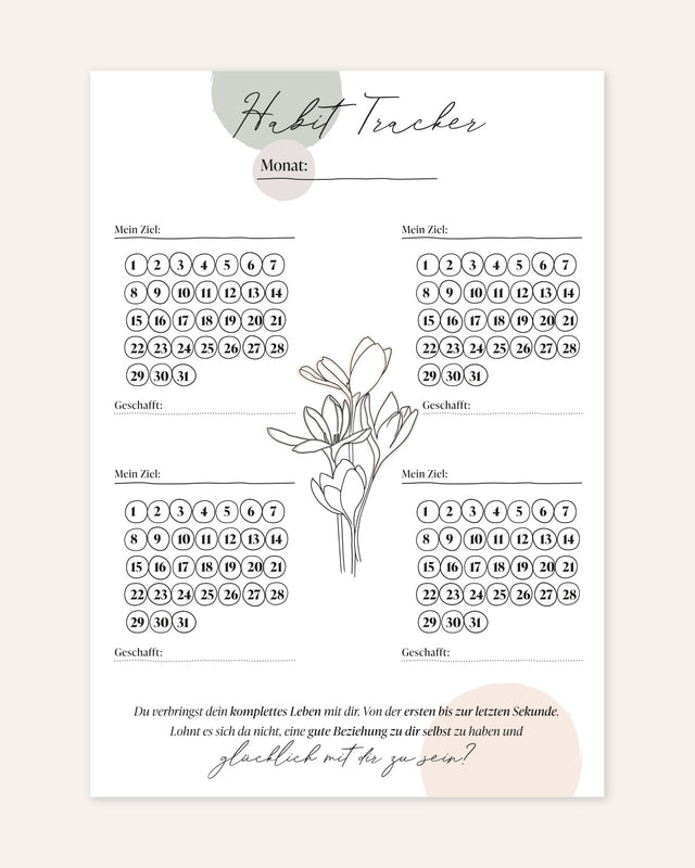 Habit Tracker Listen & Blöcke VISUAL STATEMENTS