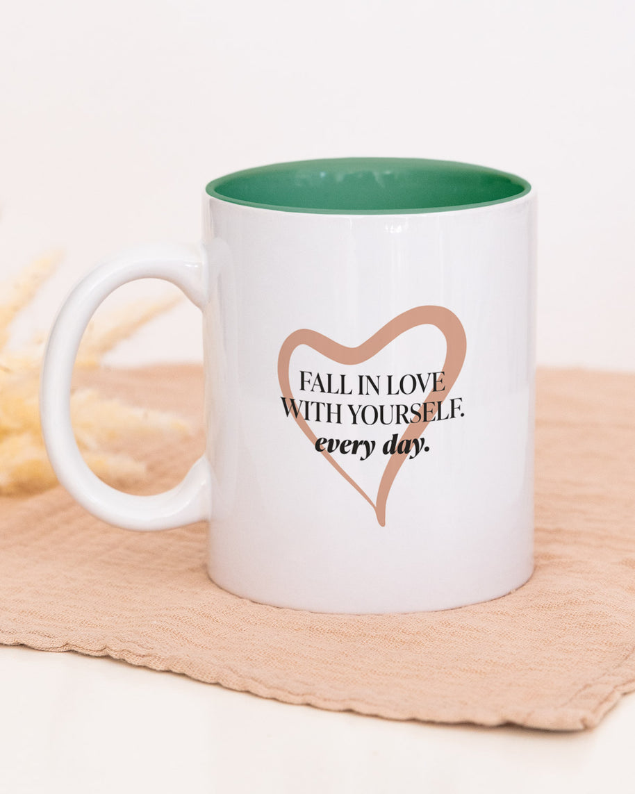 Fall in Love - Tasse Dunkelgrün Tasse LiebelieberDich