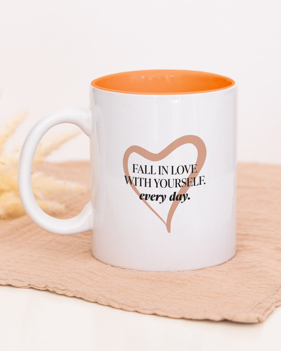 Fall in Love - Tasse Orange Tasse LiebelieberDich