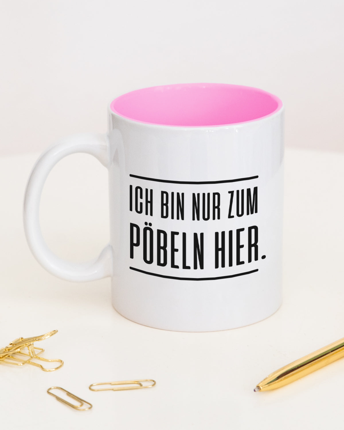 Pöbeln - Tasse Pink Tasse Lieblingskollegen®