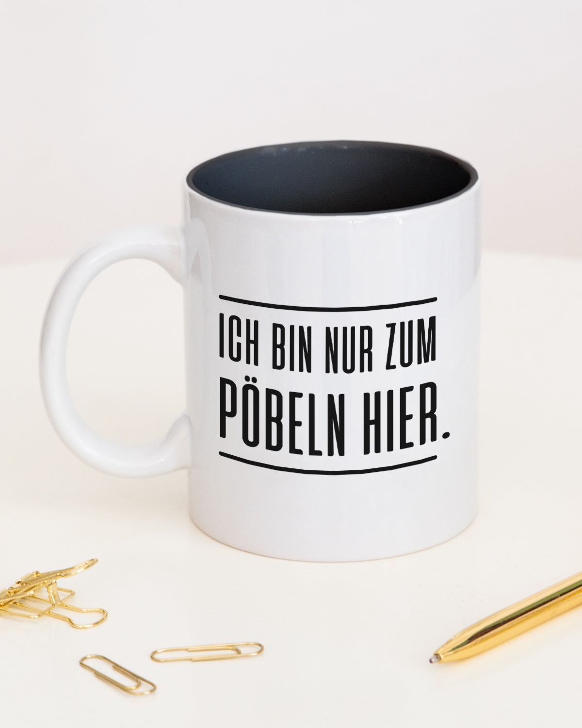 Pöbeln - Tasse Schwarz Tasse Lieblingskollegen®