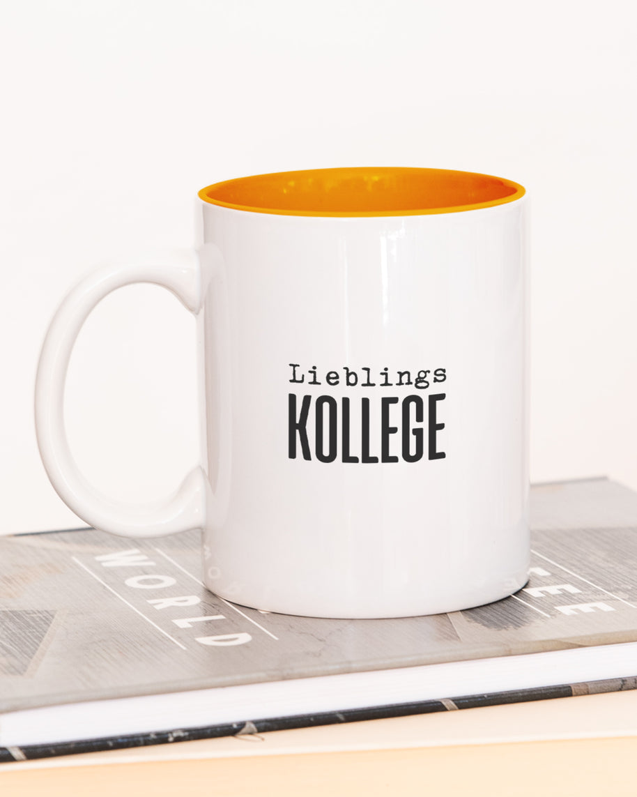 Tasse mit Spruch,Lieblingskollege , Tasse für die Arbeit, Büro, Aufdruck, Orange