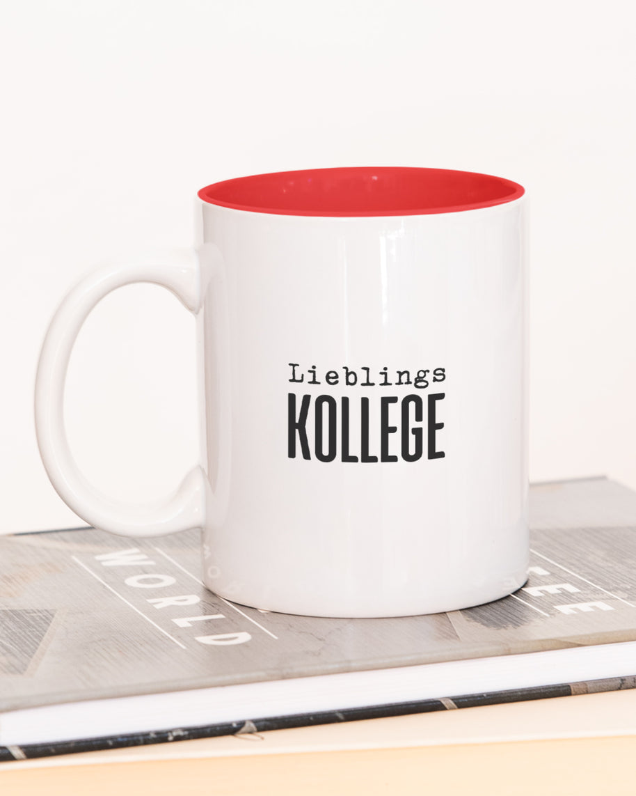 Tasse mit Spruch,Lieblingskollege , Tasse für die Arbeit, Büro, Aufdruck, Rot