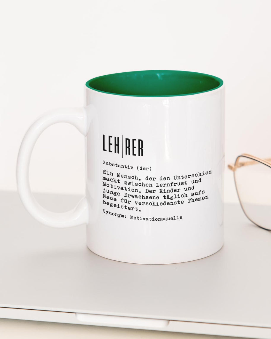 Definition Lehrer - Tasse Dunkelgrün Tasse Lieblingskollegen