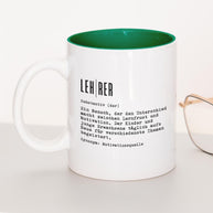 Definition Lehrer/in - Tasse Lehrer Dunkelgrün Tasse Lieblingskollegen®