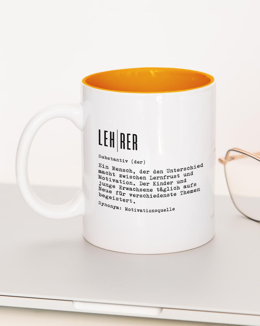 Definition Lehrer/in - Tasse Lehrer Orange Tasse Lieblingskollegen®