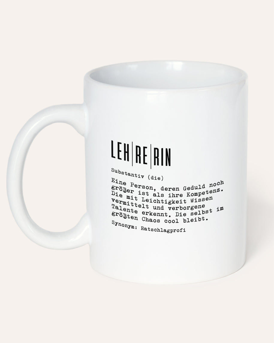 Definition Lehrer/in - Tasse Lehrerin Weiß Tasse Lieblingskollegen®