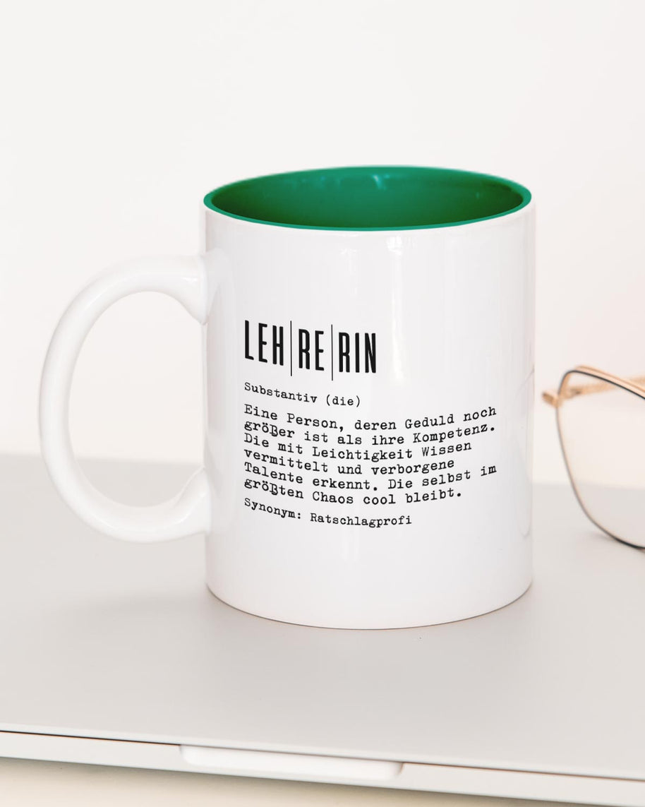 Definition Lehrer/in - Tasse Lehrerin Dunkelgrün Tasse Lieblingskollegen®