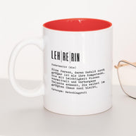 Definition Lehrer/in - Tasse Lehrerin Rot Tasse Lieblingskollegen®