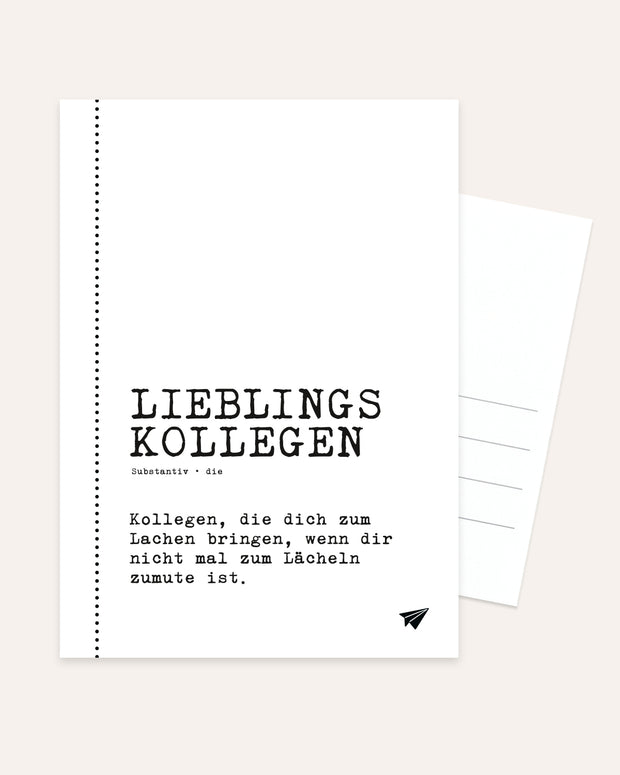 Definition Lieblingskollegen - Postkarte