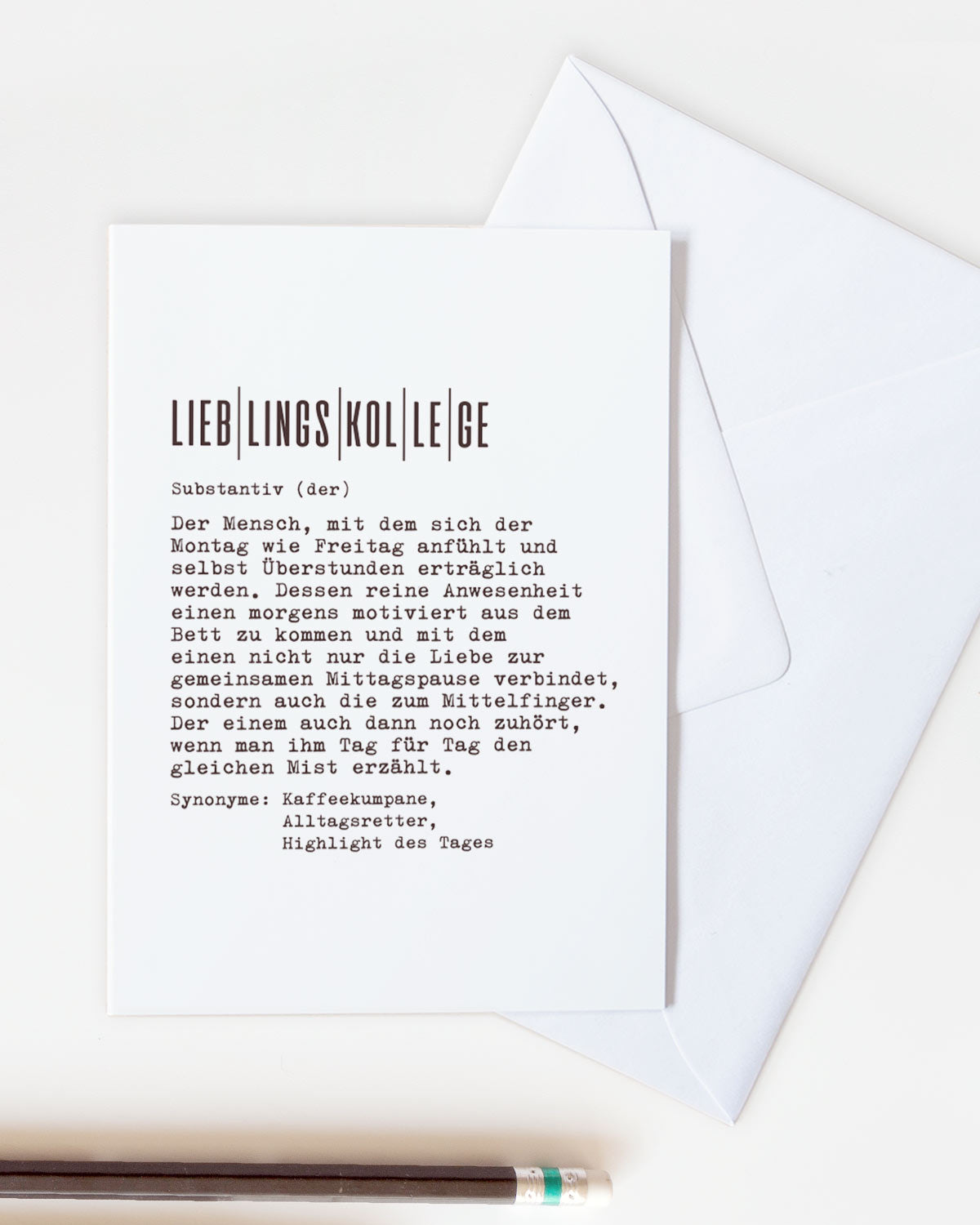 Definition Lieblingskollege - Grußkarte Grußkarte Lieblingskollegen®